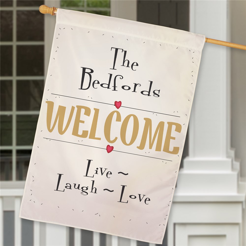 Personalized Live Laugh Love House Flag | Personalized House Flags