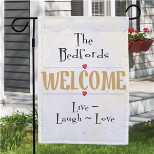 Live, Laugh, Love Personalized Garden Flag | Personalized Housewarming Gifts