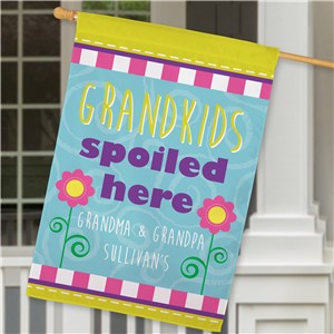 Personalized Grandchildren Spoiled Here House Flag | Personalized Gifts For Grandparents