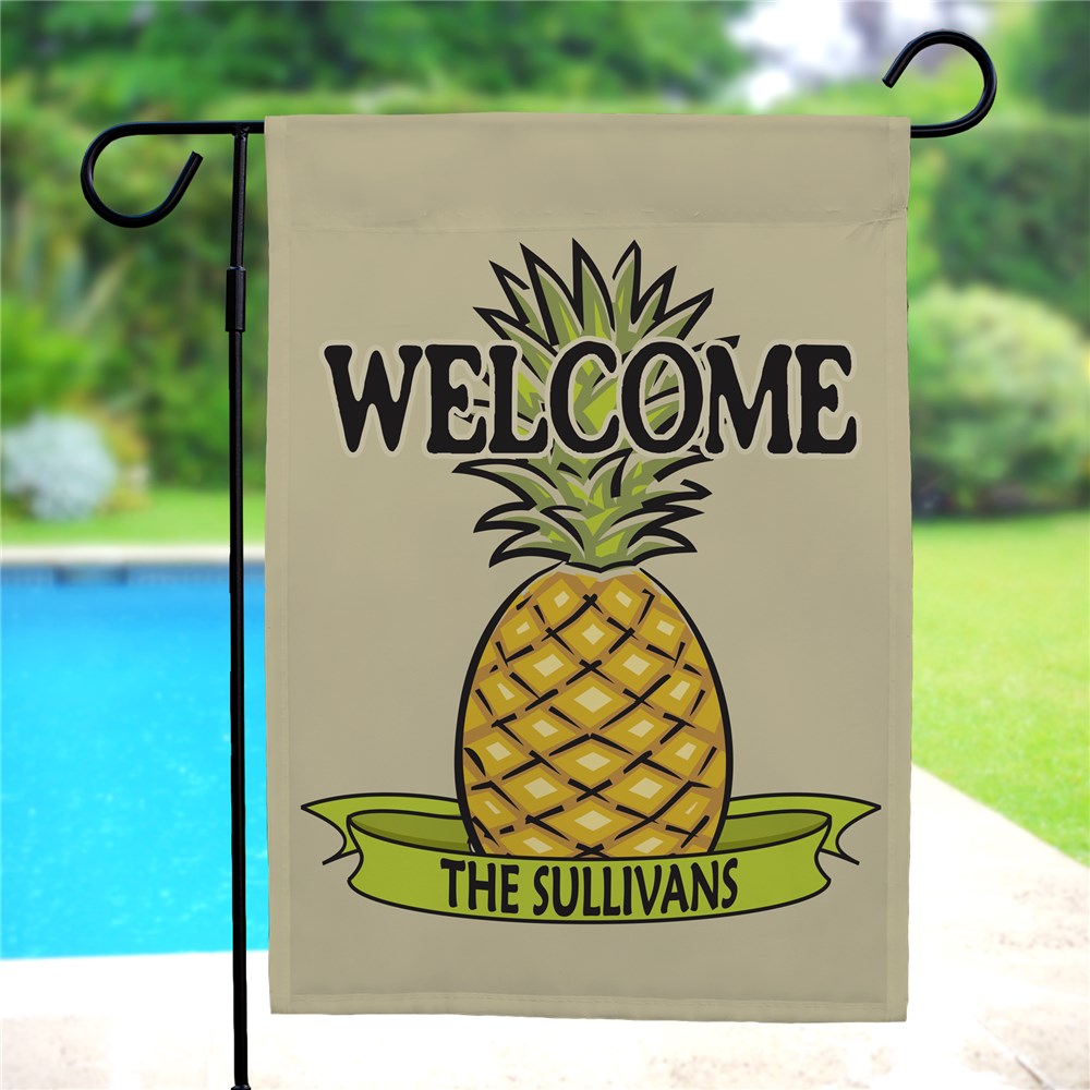 Personalized Pineapple Welcome Garden Flag | Personalized Garden Flags