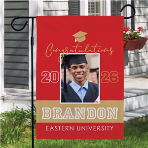 Personalized Congratulations Photo Garden Flag