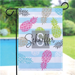 Personalized Colorful Pineapples Garden Flag
