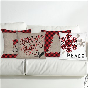 Red & Black Plaid Christmas Throw Pillow Sham Set