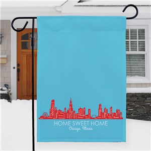 Personalized Chicago Skyline Word Art Garden Flag 830219112X