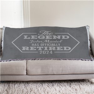 Personalized The Legend Has Retired 50x60 Afghan Throw 830219145L
