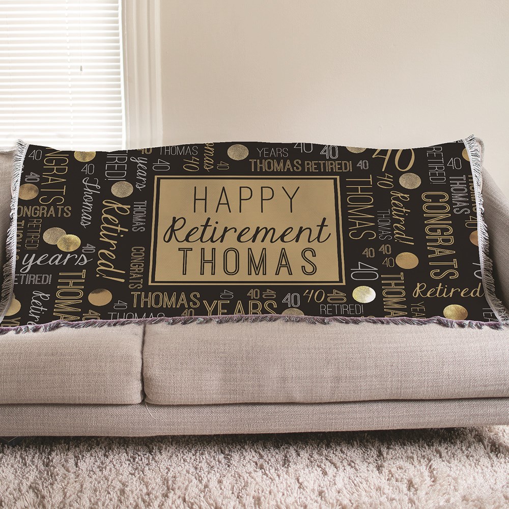 Personalized Confetti Retirement Word Art Afghan Throw 830219405