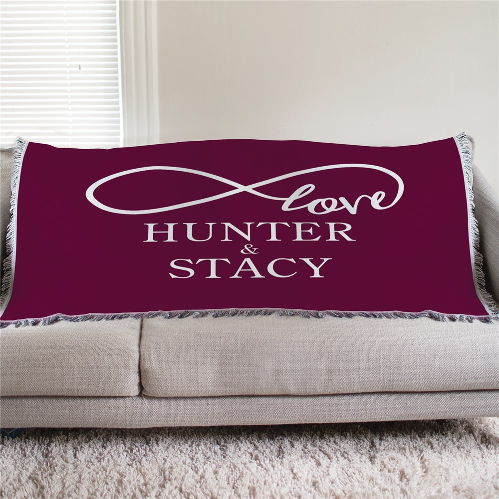 Infinity Love Personalized 50X60 Afghan Throw