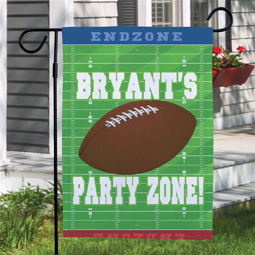 Football Party Zone Personalized Garden Flag