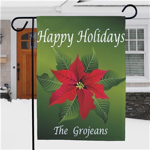 Poinsettia Holiday Garden Flag | Personalized Christmas Flags