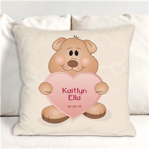 Teddy Bear New Baby Personalized Throw Pillow | Personalized Gifts For Kids