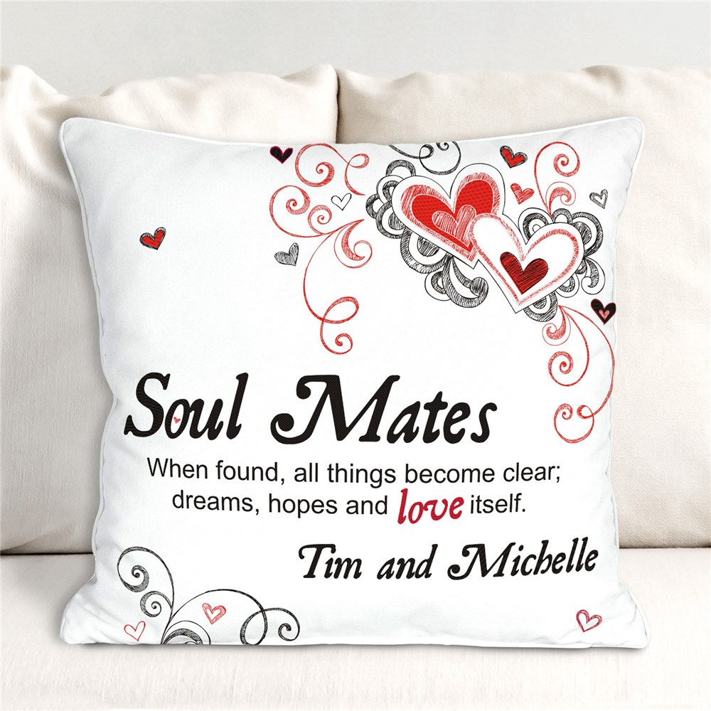 Personalized Soul Mates Throw Pillow GiftsForYouNow
