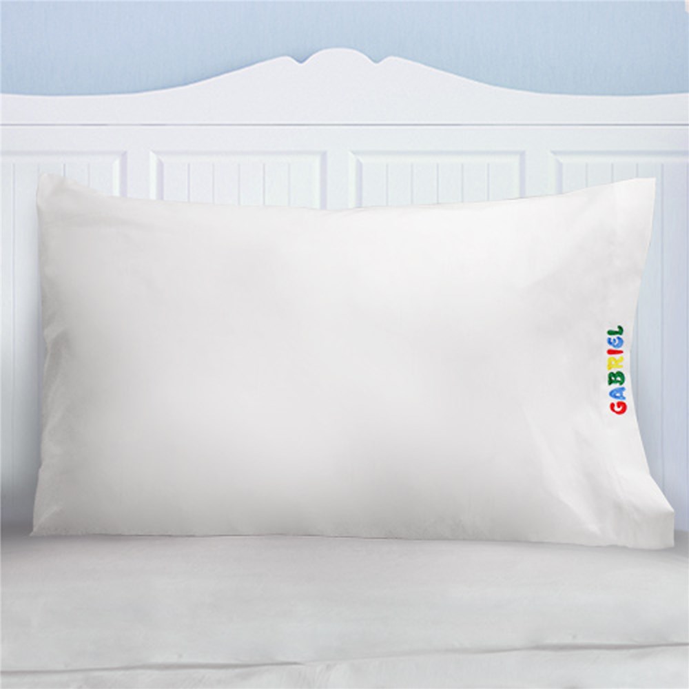 Embroidered Primary Name Pillowcase Embroidered Pillowcase
