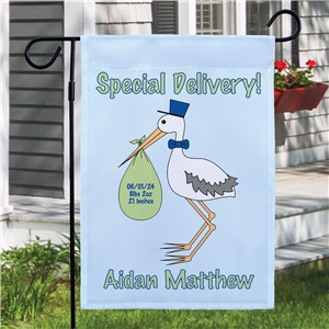 Special Delivery Baby Boy Announcement Garden Flag 83036922