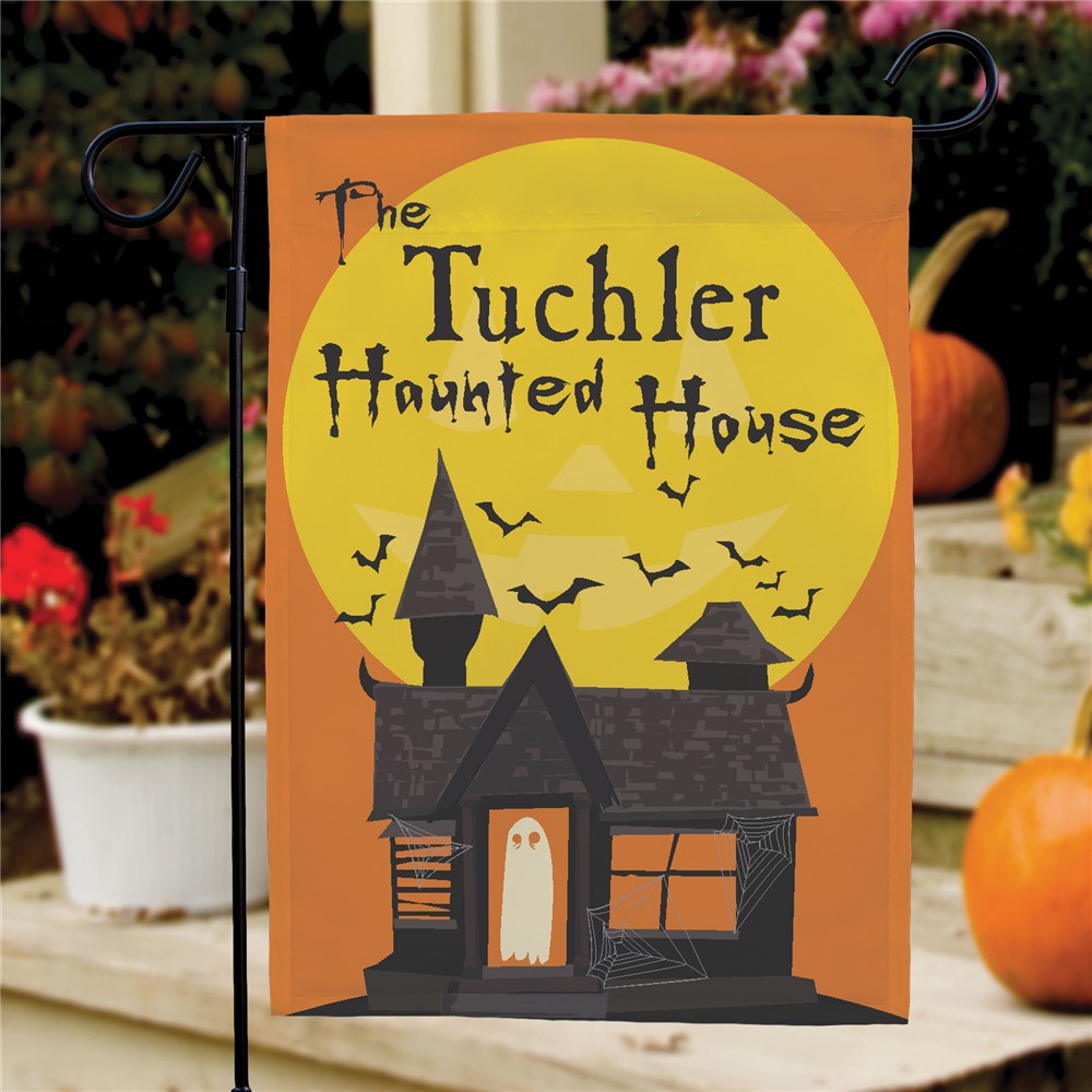 Personalized Haunted House Garden Flag 83037172