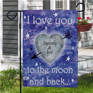 Personalized To The Moon and Back Garden Flag | Personalized Couple Gifts