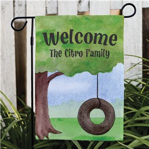 Personalized Tire Swing Welcome Garden Flag 83043352