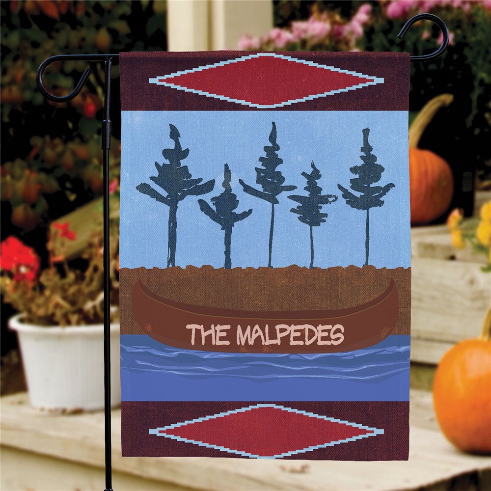 Personalized Canoe Welcome Garden Flag | Personalized Garden Flags