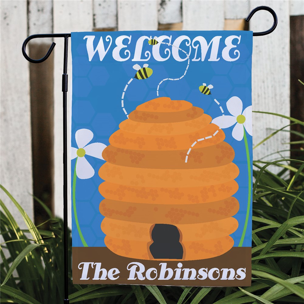 Personalized Beehive Welcome Garden Flag 83055422