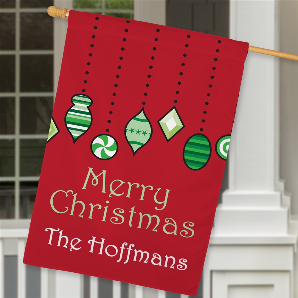 Personalized Holiday Ornaments House Flag | Personalized Christmas Flags