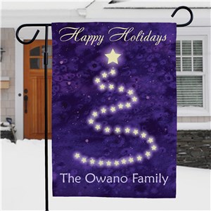 Personalized Happy Holidays Christmas Garden Flag | Personalized Christmas Flags