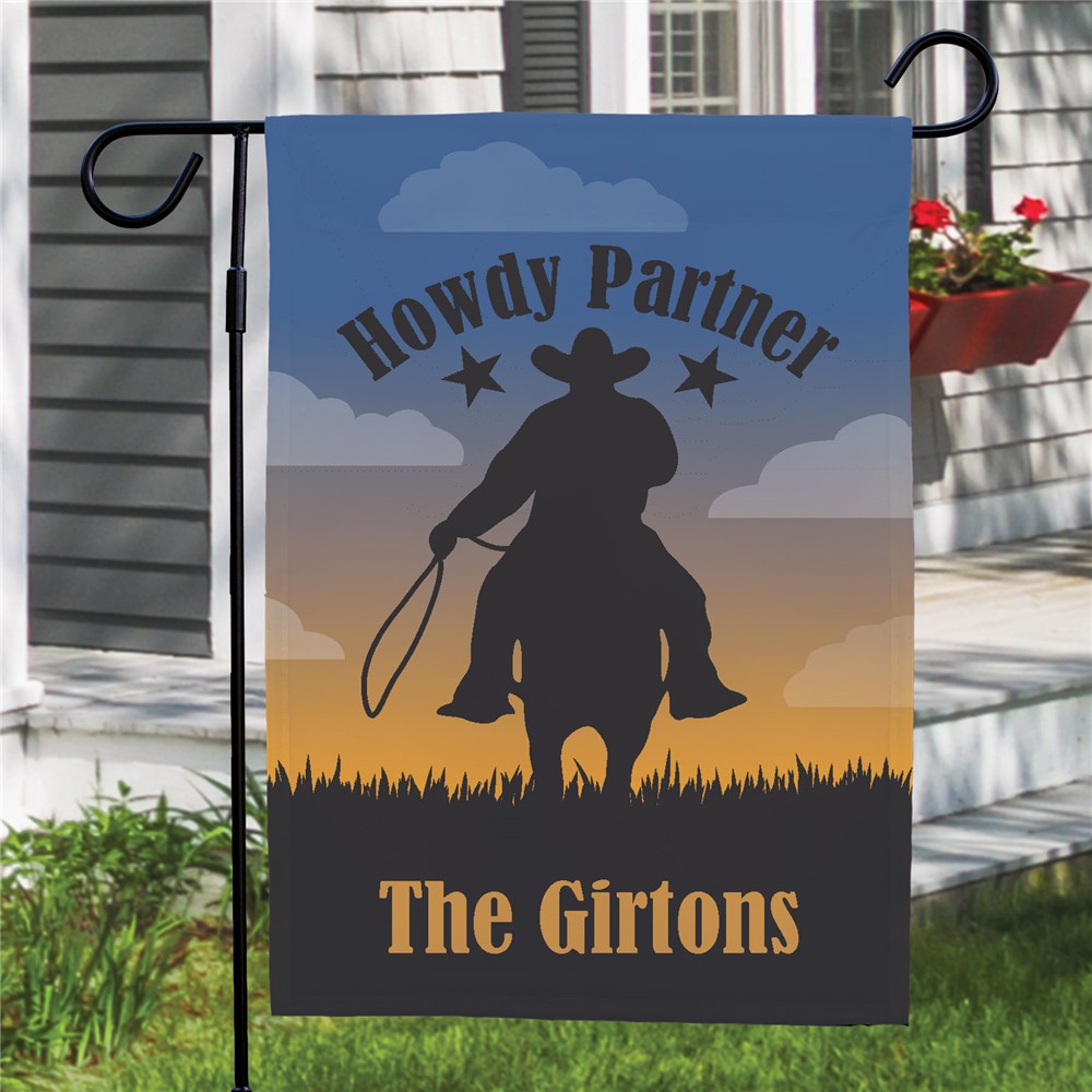 Personalized Cowboy Welcome Garden Flag 83069442