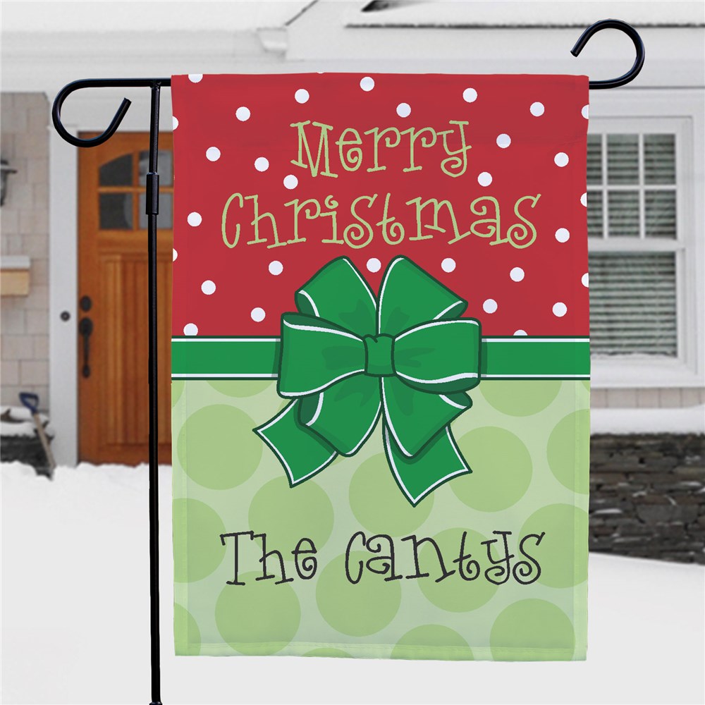 Personalized Merry Christmas Garden Flag