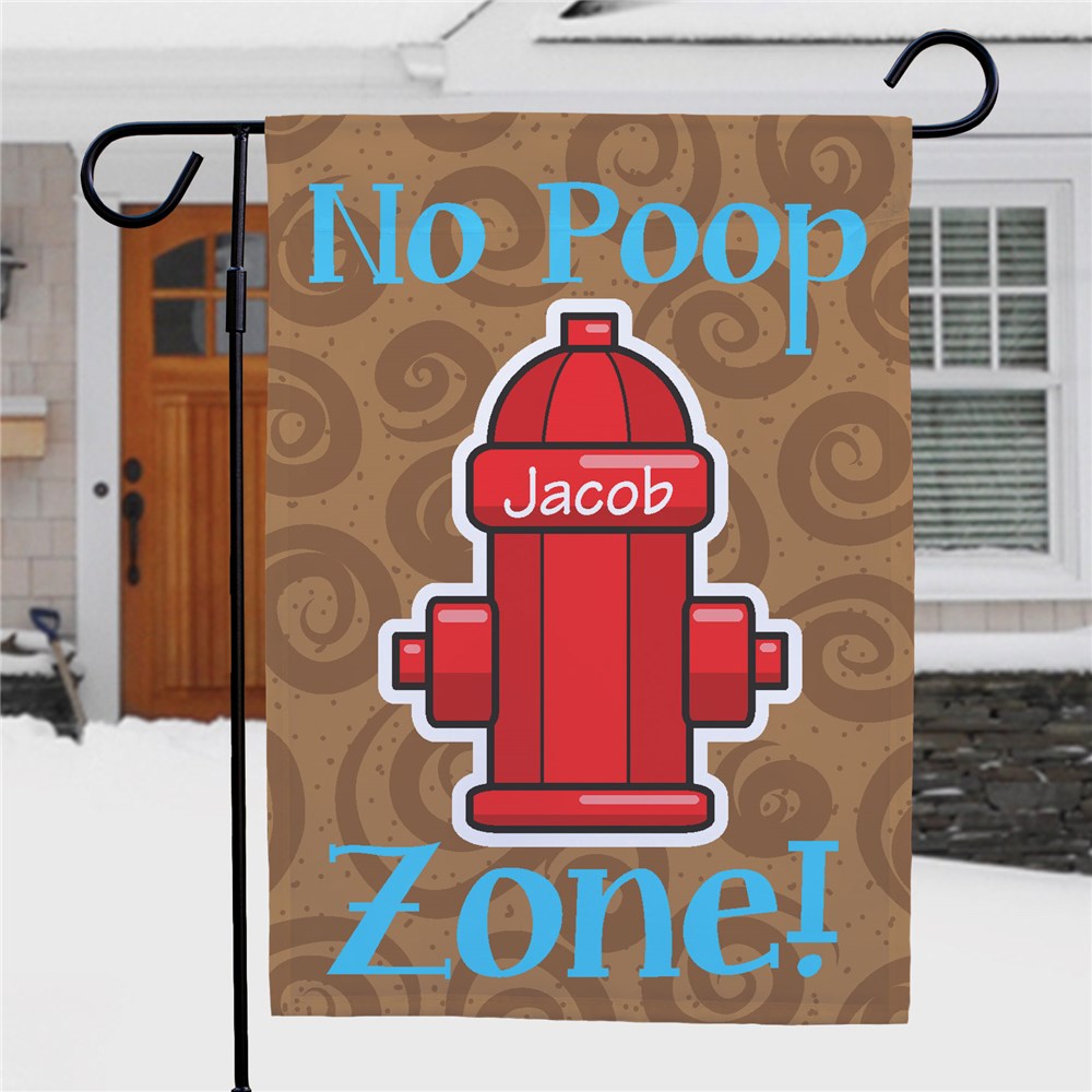No Poop Zone Garden Flag | Personalized Garden Flags