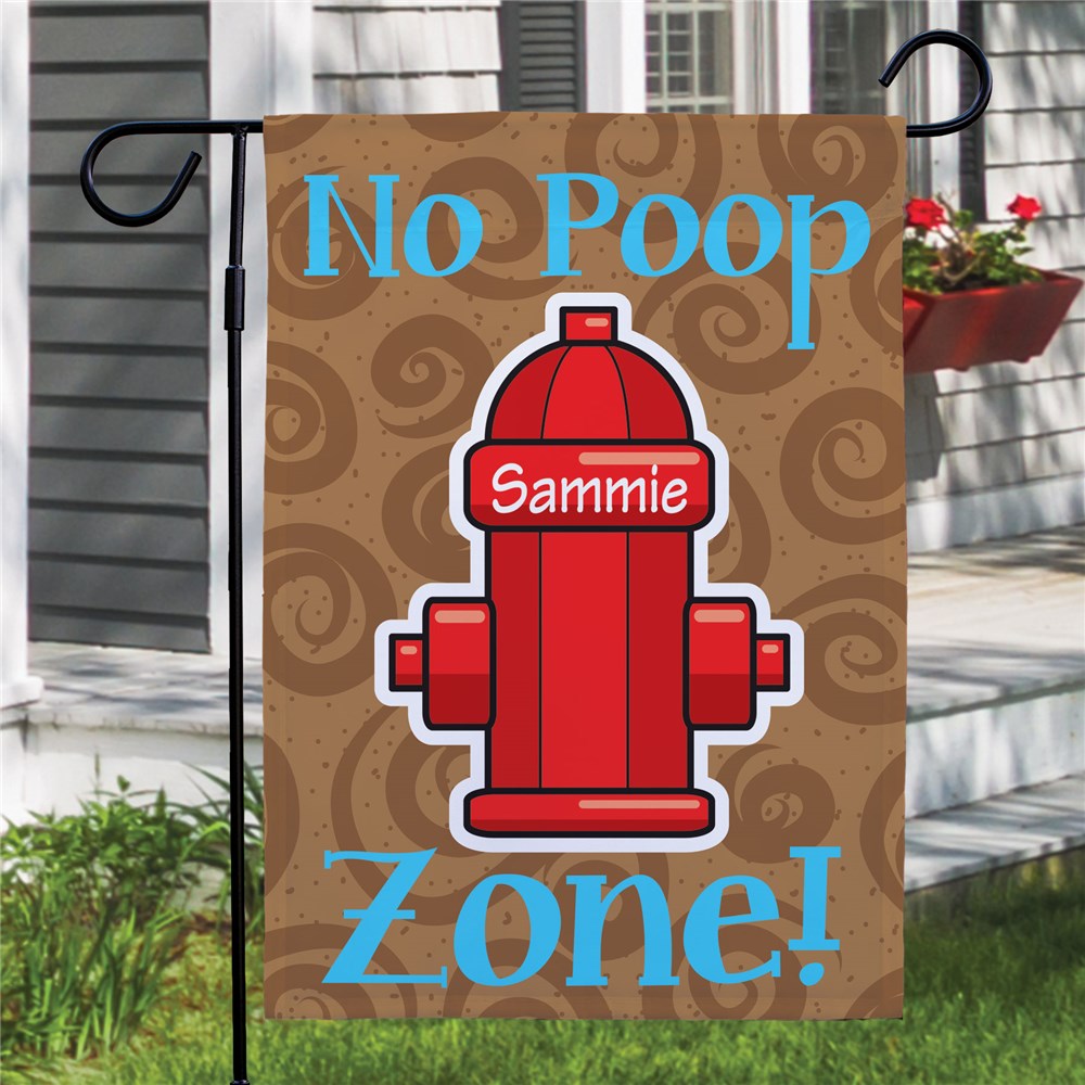 No Poop Zone Garden Flag | Personalized Garden Flags