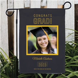 Personalized Congrats Grad Photo Garden Flag | Personalized Garden Flags