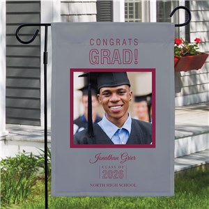 Personalized Congrats Grad Photo Garden Flag | Personalized Garden Flags