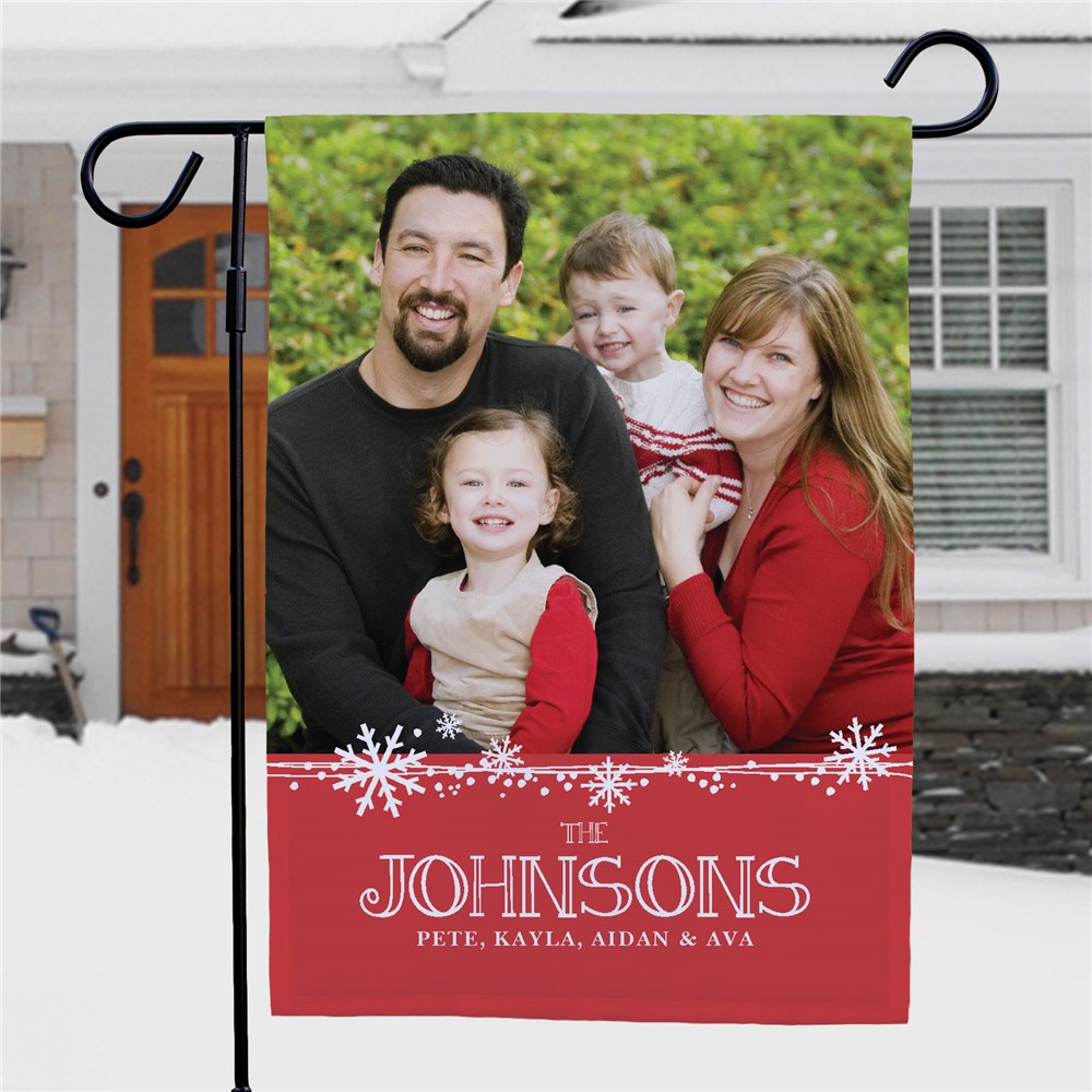 Personalized Christmas Photo Garden Flag | Personalized Garden Flags