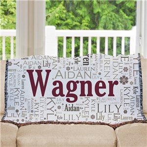 Family Word-Art Afghan | House Warming Gift