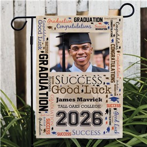 Graduation Photo Word-Art Garden Flag | Personalized Graduation Gifts
