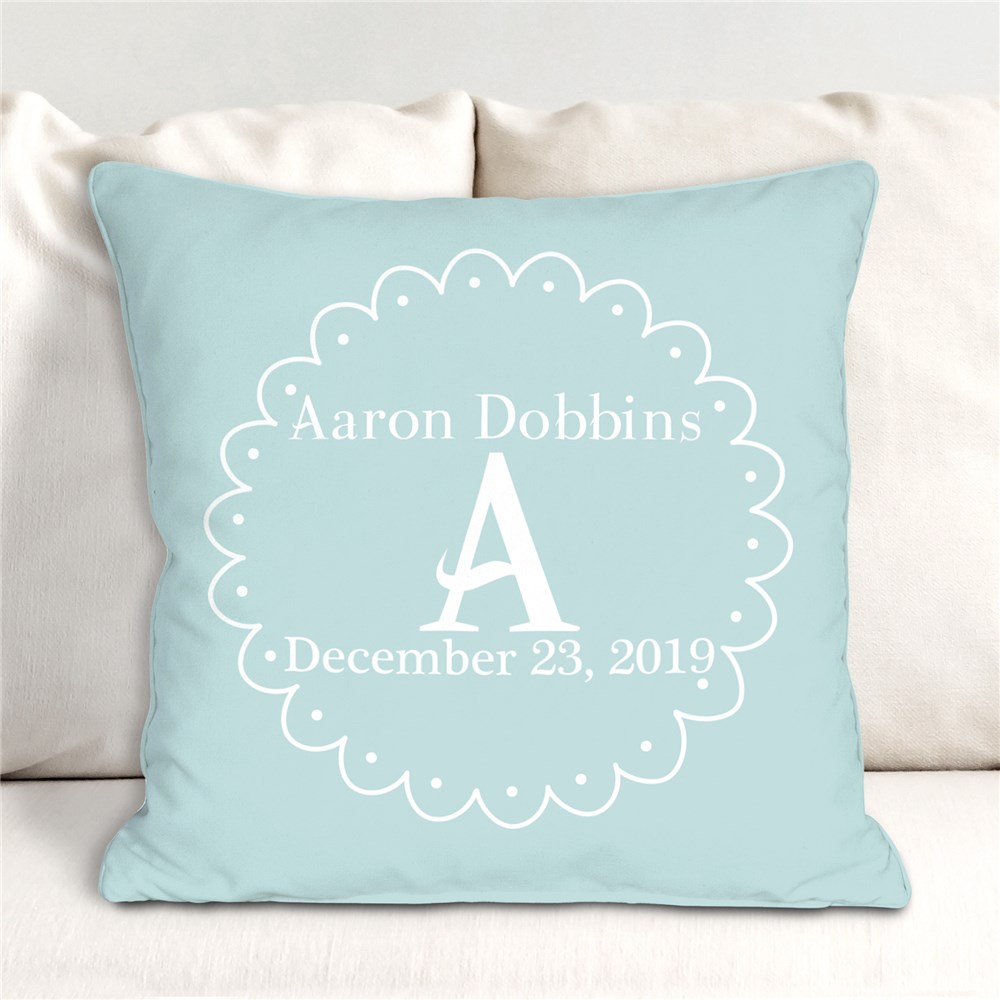 Baby Throw Pillow Personalized Initial GiftsForYouNow