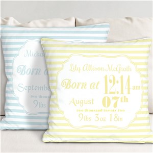 Personalized Birth Announcement Throw Pillow | Personalized Baby Gifts