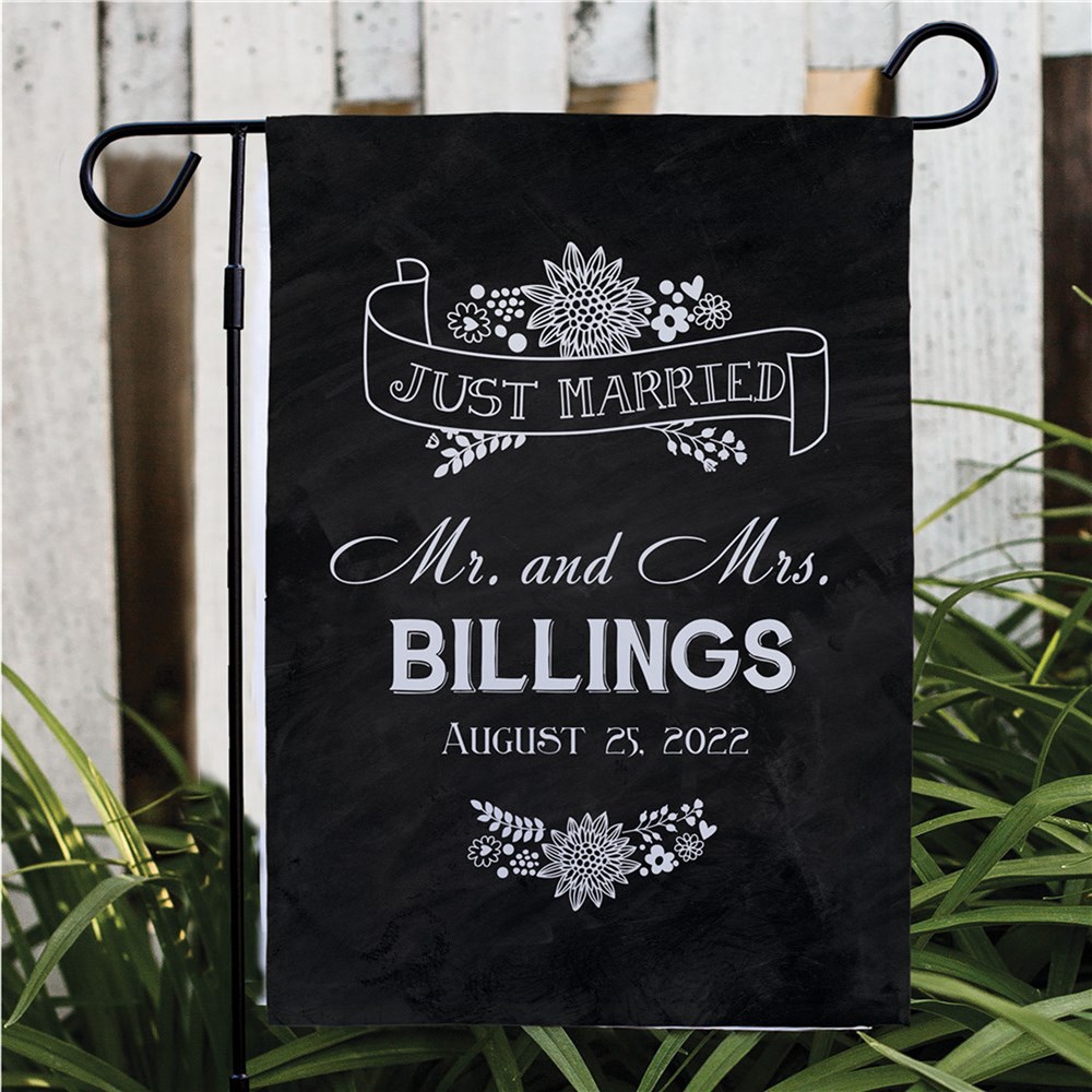 Personalized Just Married Garden Flag | Personalized Wedding Gifts