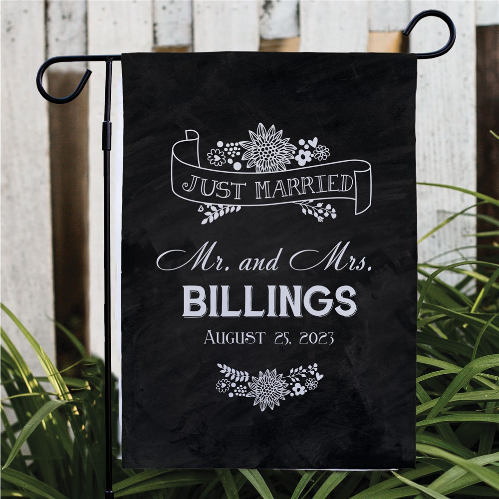 Personalized Just Married Garden Flag | Personalized Wedding Gifts