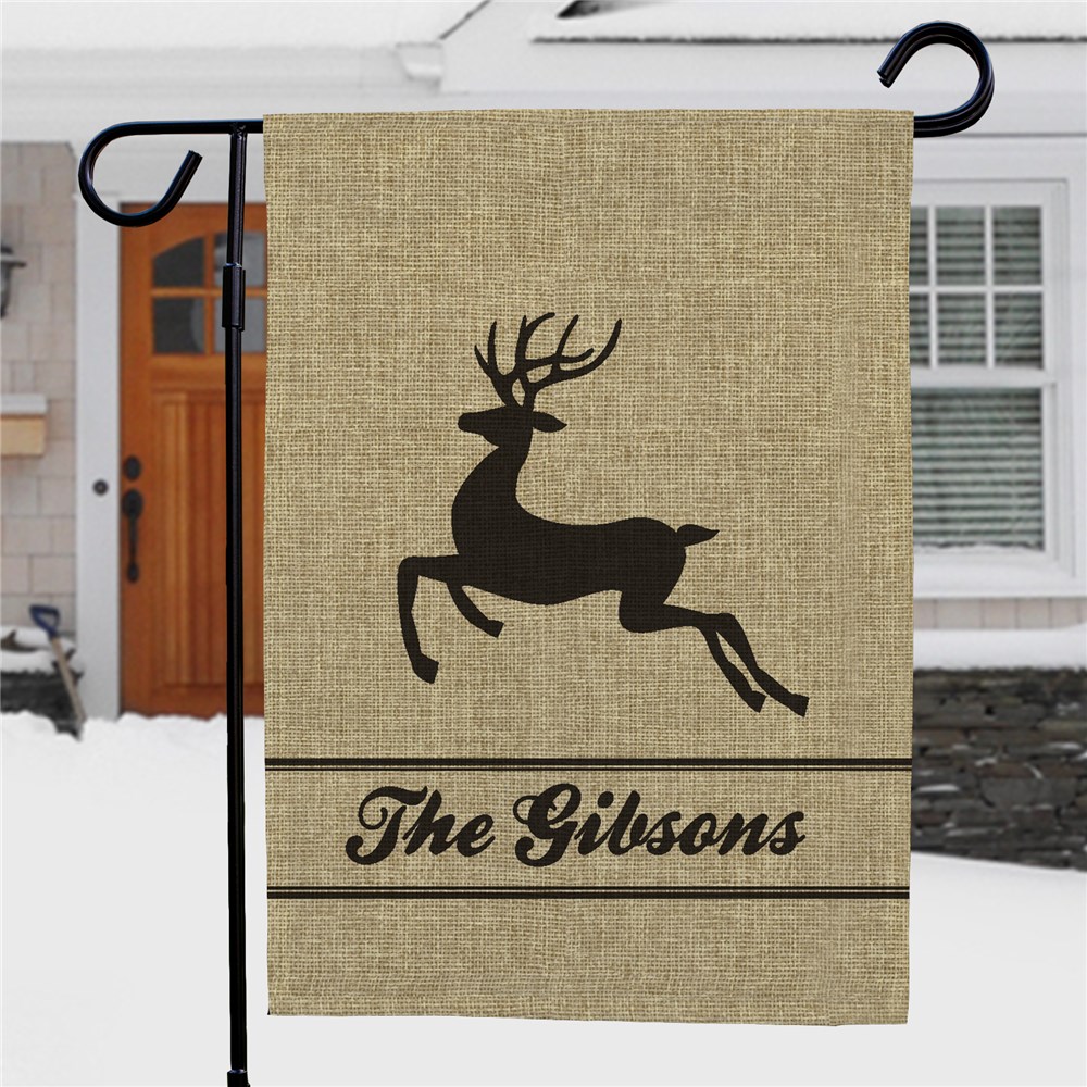Personalized Holiday Burlap Garden Flag | Personalized Christmas Flags