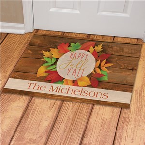 Personalized Happy Fall Y'all Doormat | Personalized Doormat