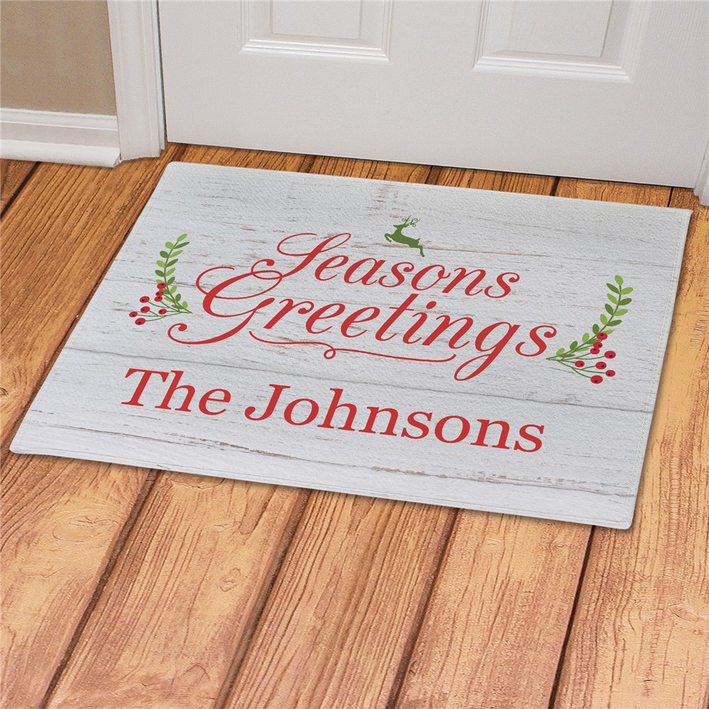 Personalized Seasons Greetings Doormat GiftsForYouNow