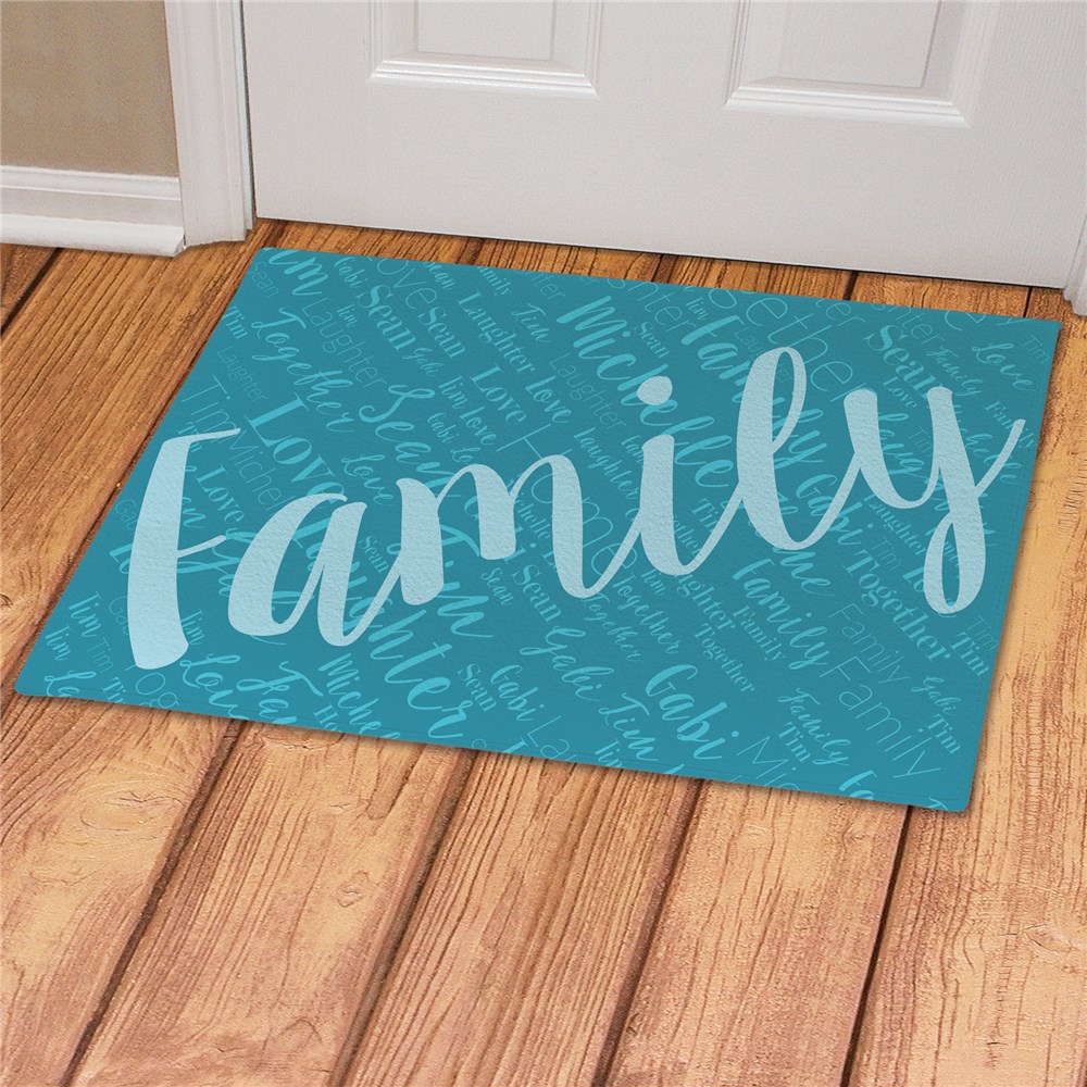 Personalized Family Word-Art Doormat | Personalized Doormat