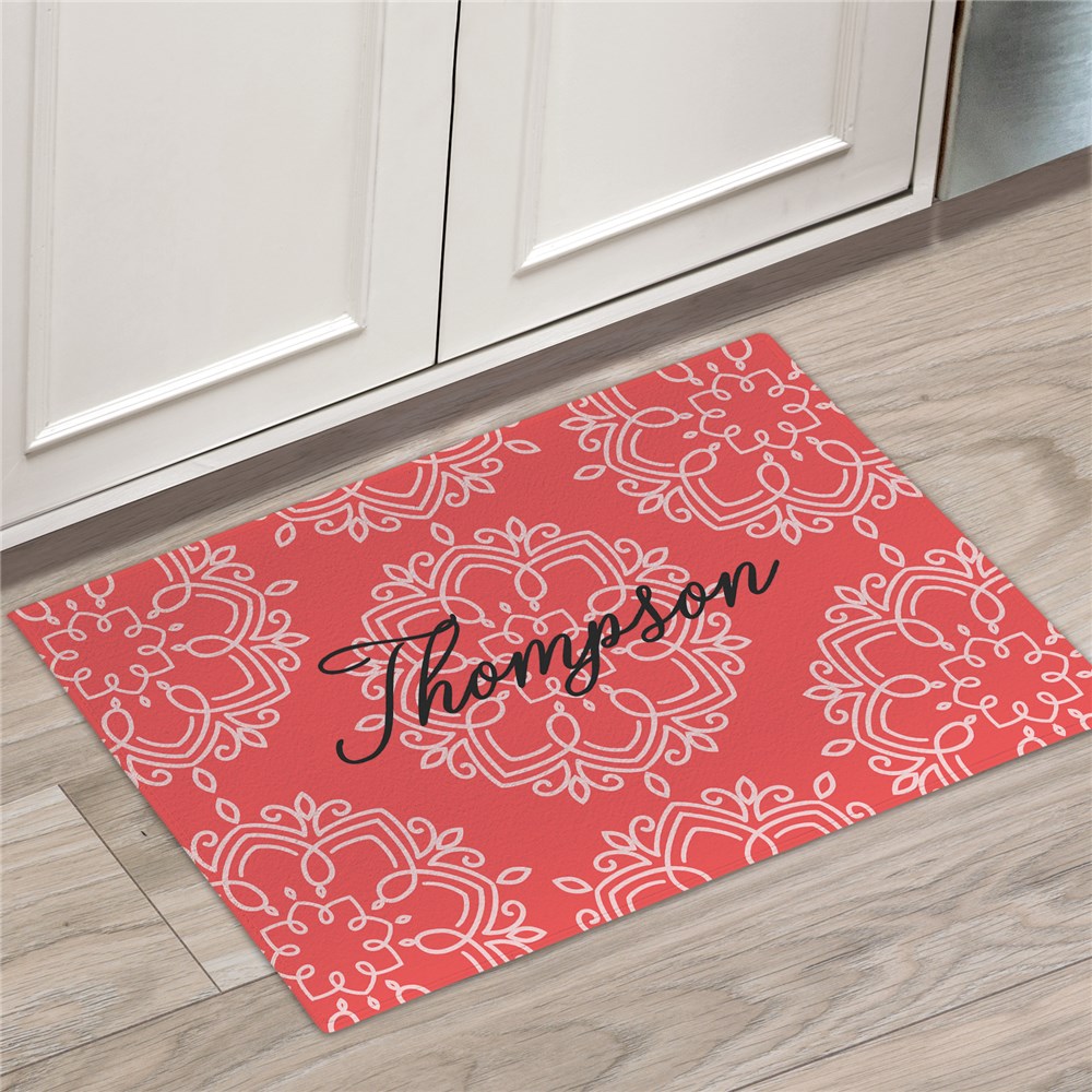 Personalized Damask Pattern Doormat GiftsForYouNow