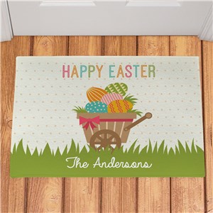 Personalized Happy Easter Wheelbarrow Doormat 831151787X
