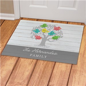Personalized Family of Birds Doormat
