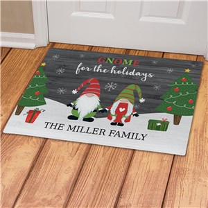Personalized Gnome For The Holidays Doormat 