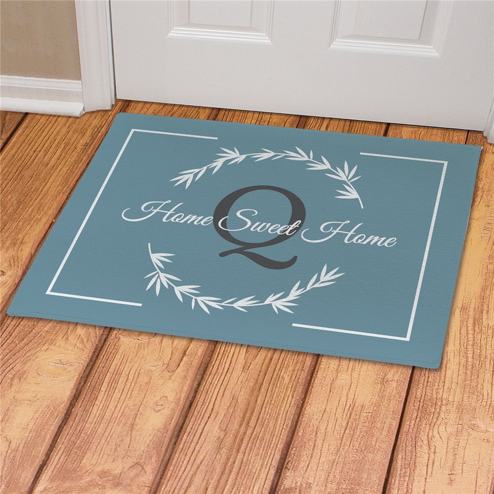 Personalized Home Sweet Home Doormat with Initial