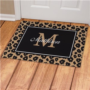Personalized Leopard Print Doormat