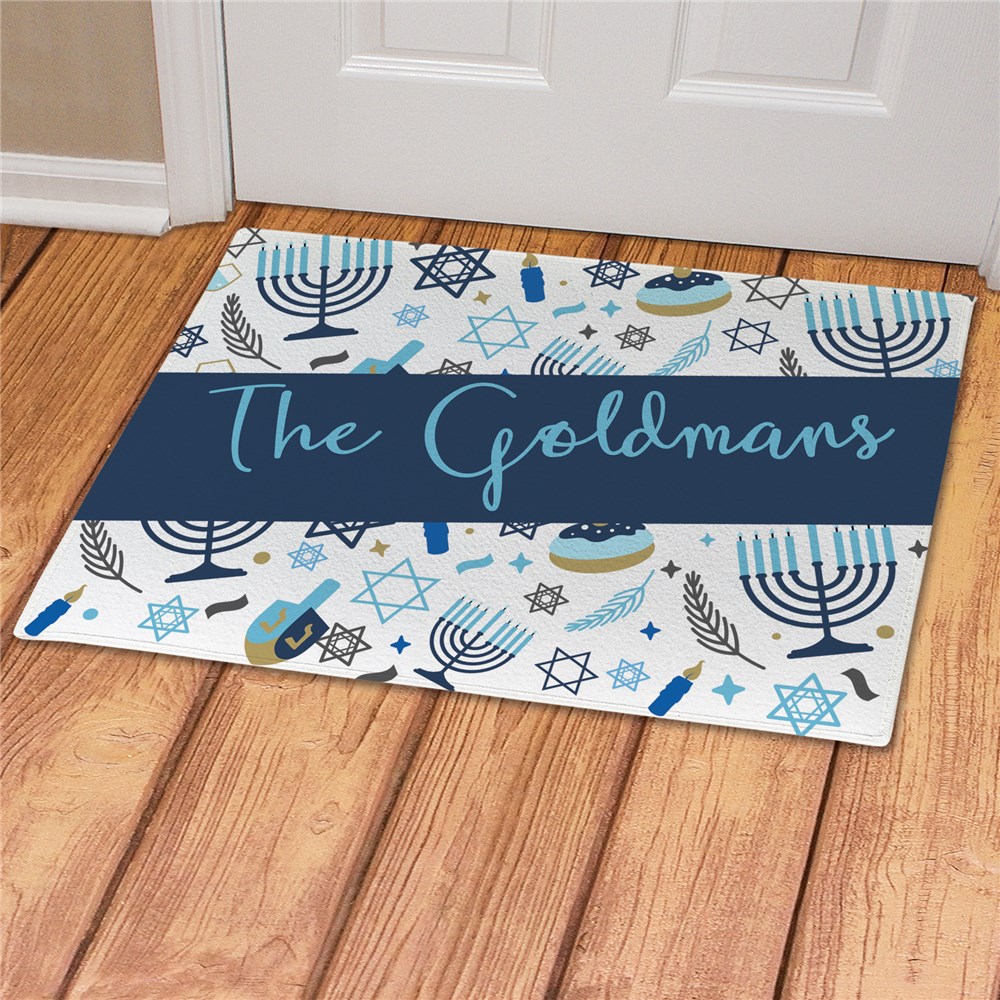 Personalized Hanukkah Icons Doormat