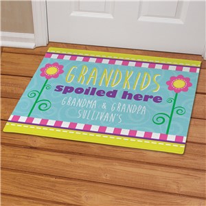 Personalized Grandparents Doormat - Grandchildren Spoiled Here