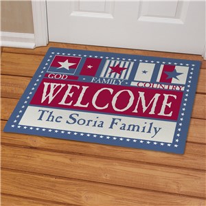 God Family Country Welcome Doormat | Personalized Doormats